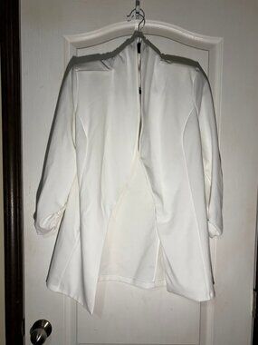 Event White Wide Leg Belted Pants Open Front Jacket 2 Piece Set Size L